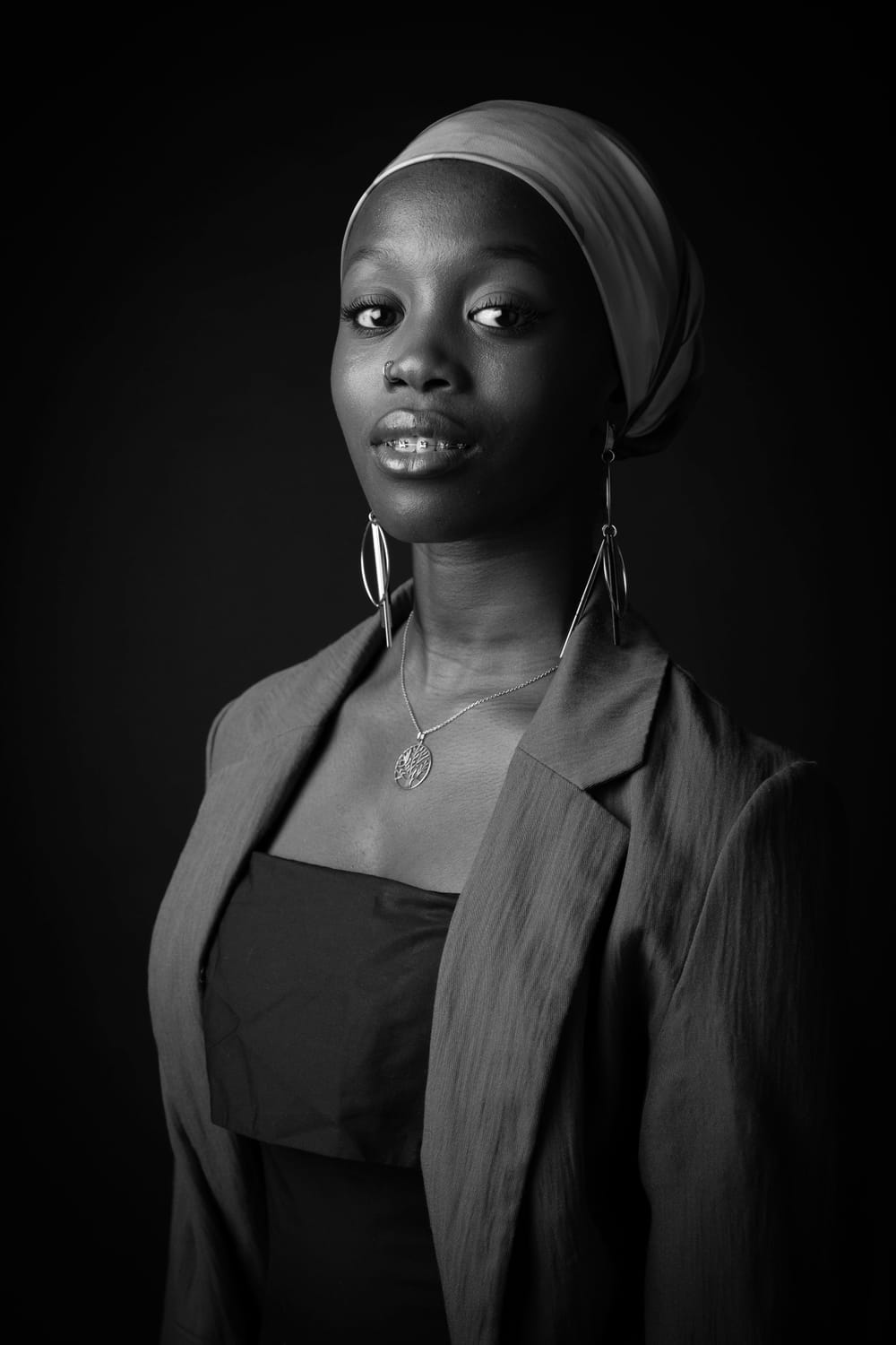 Diaba Semega, portrait en noir et blanc